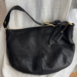 Coach Black Leather Hobo Bag